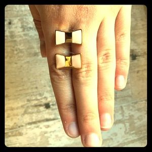 Kate Spade Pink and Gold Bow Earrings